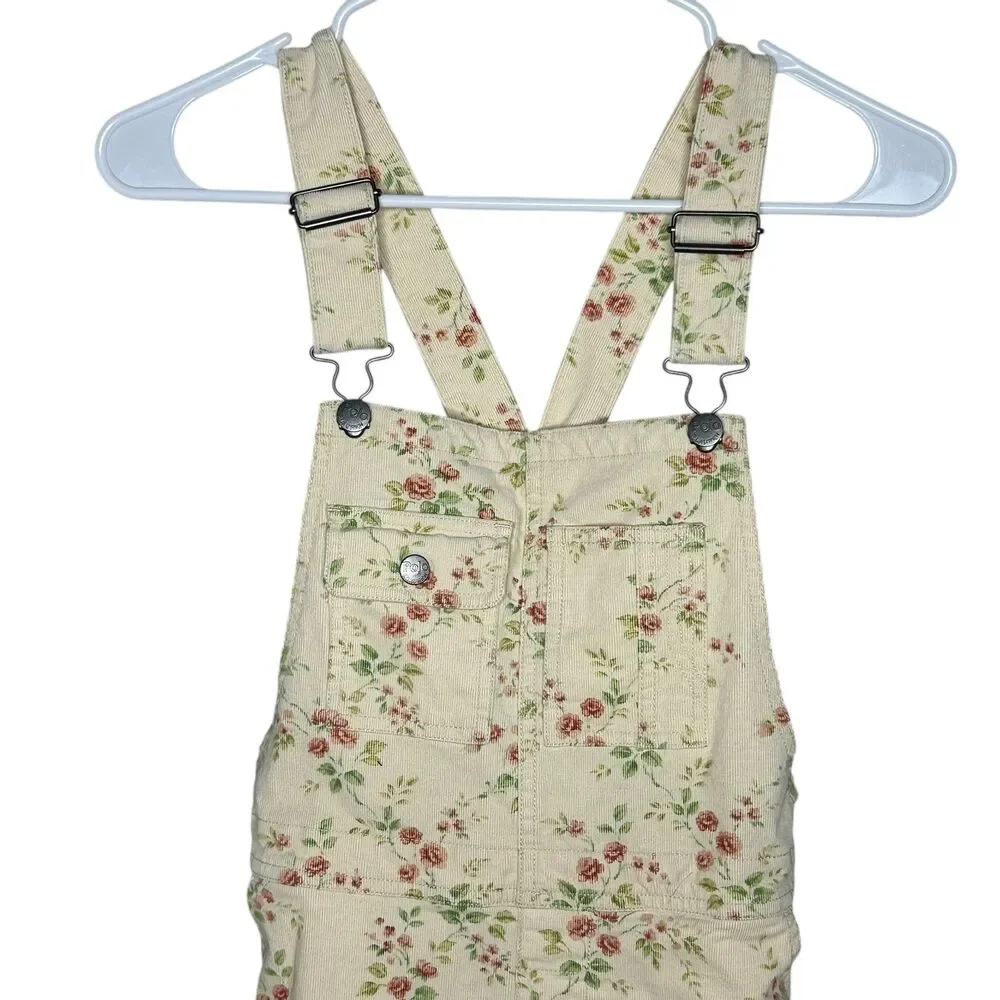 Polo Ralph Lauren Girls Floral Stretch Corduroy Overalls – Size 12